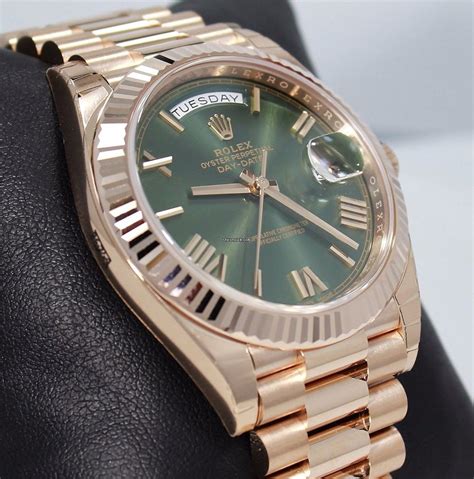 rolex president green|rolex rose gold 40mm president.